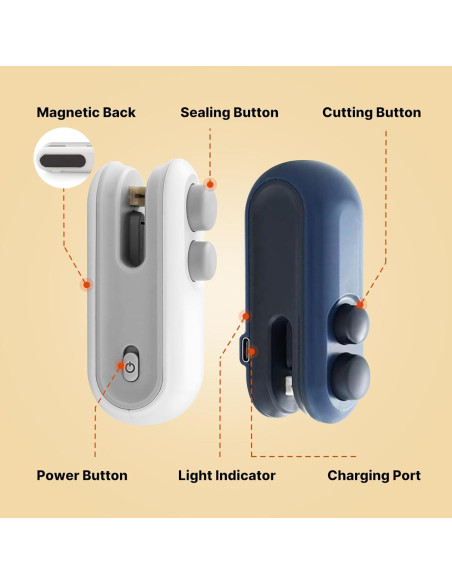 Sello de Bolsas Mini MEPOWER 2 en 1 Cortador y Calor Sello de Bolsas Mini MEPOWER 2 en 1 Cortador y Calor