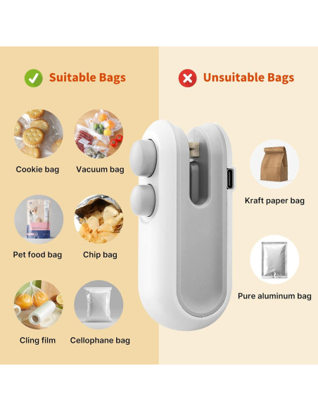 Sello de Bolsas Mini MEPOWER 2 en 1 Cortador y Calor Sello de Bolsas Mini MEPOWER 2 en 1 Cortador y Calor