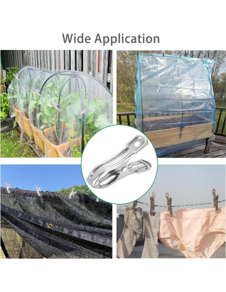 20 Clips de Jardinería Samhopo de Acero Inoxidable 5.08 cm