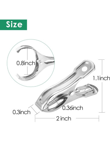20 Clips de Jardinería Samhopo de Acero Inoxidable 5.08 cm