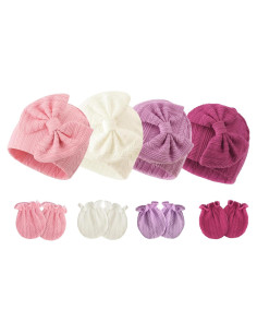 Conjunto de Gorro y Manoplas AQOKKA Bebés 0-6 Meses Algodón
