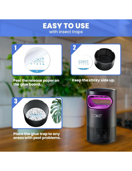 Paquete de 12 almohadillas adhesivas COKIT para trampas de insectos 10.16 cm