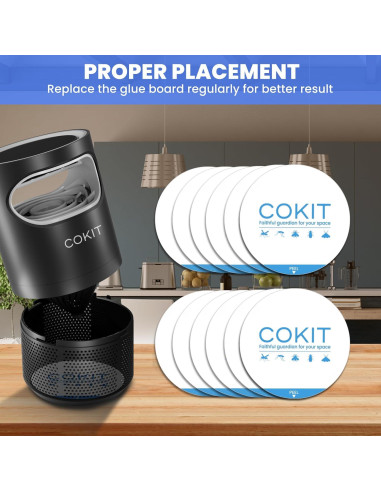 Paquete de 12 almohadillas adhesivas COKIT para trampas de insectos 10.16 cm