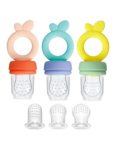 Alimentador de Frutas de Silicona PandaEar - 3 Piezas, Libre de BPA