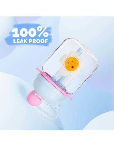 Botella de Agua para Niños 800ml Tritan Azul con Pajilla