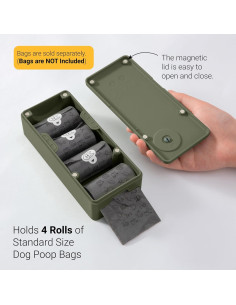 Dispensador de bolsas de excremento para perros SVD.PET Verde Militar 2