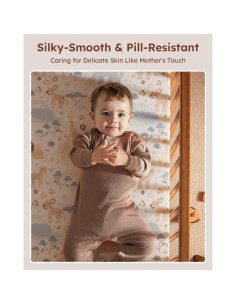 Juego de 3 Sábanas Ajustadas para Cuna Unnivoll Elefante 132x71cm 2