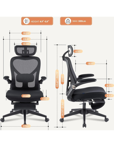 Silla de Oficina Ergonómica FLEXISPOT Foldex Plegable Negra