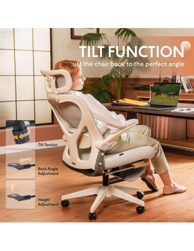 Silla de Oficina Ergonómica FLEXISPOT Foldex Plegable Negra