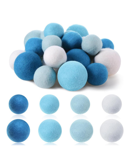 Paquete de 24 bolas de lana reutilizables Vincreem 6 y 8 cm