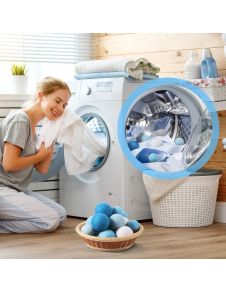 Paquete de 24 bolas de lana reutilizables Vincreem 6 y 8 cm