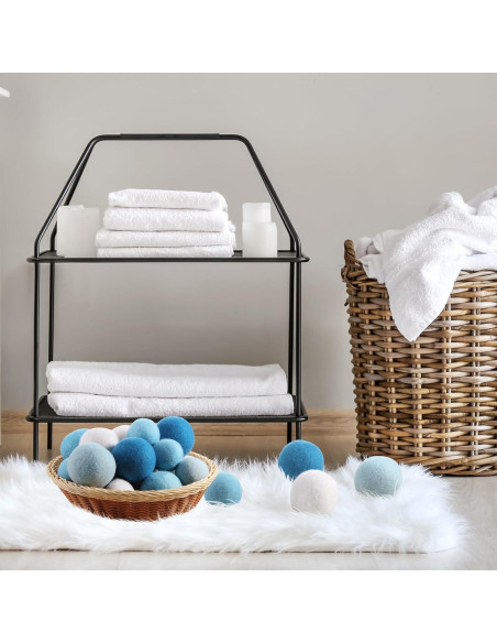 Paquete de 24 bolas de lana reutilizables Vincreem 6 y 8 cm