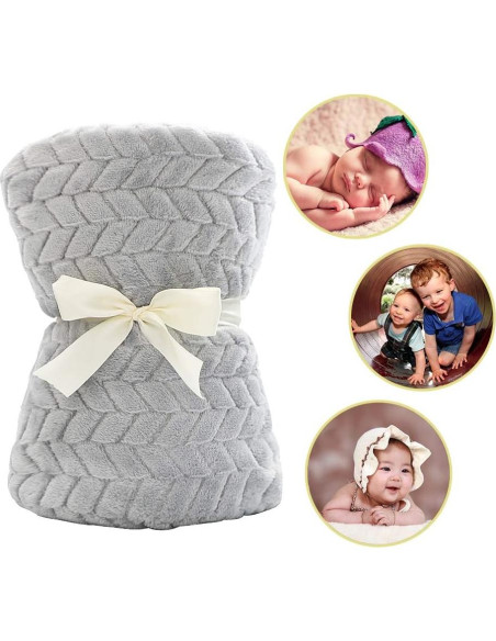 Manta para bebé de franela Rest-Eazzzy Gris 63.5x81.3 cm Manta para bebé de franela Rest-Eazzzy Gris 63.5x81.3 cm