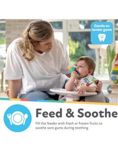 Alimentador de Silicona Nuby Jirafa Amarilla 10+ Meses 2