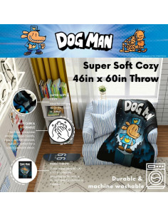 Manta de Peluche Perro Hombre Franco 116.8x152.4 cm 2