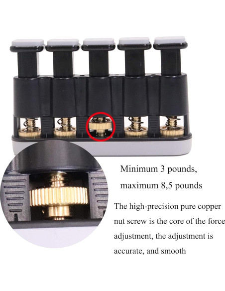 Ejercitador de Dedos DILIMI para Guitarra - Ajustable 1.36 a 3.86 kg