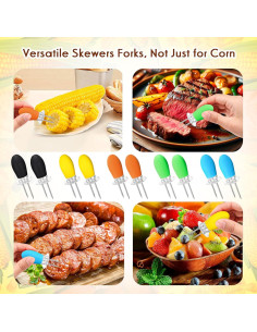 10 Piezas Sujetadores de Mazorcas de Maíz AUGHOA, Acero Inoxidable 2