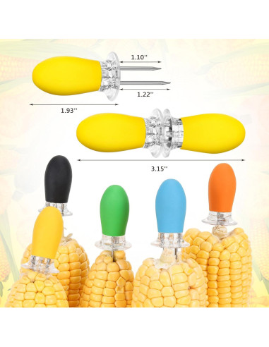 10 Piezas Sujetadores de Mazorcas de Maíz AUGHOA, Acero Inoxidable