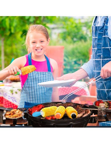 10 Piezas Sujetadores de Mazorcas de Maíz AUGHOA, Acero Inoxidable