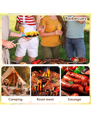 10 Piezas Sujetadores de Mazorcas de Maíz AUGHOA, Acero Inoxidable