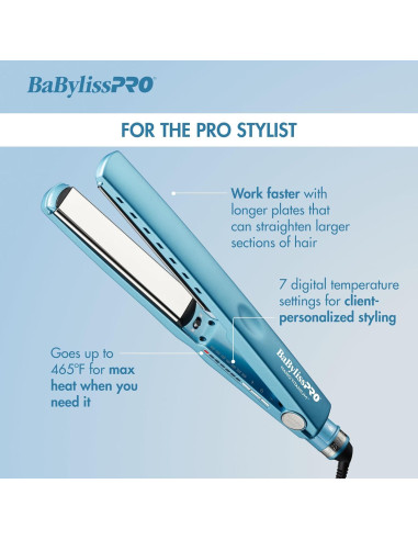 Plancha de Pelo Iónica BaBylissPRO BNT9091TXL 3.18 cm
