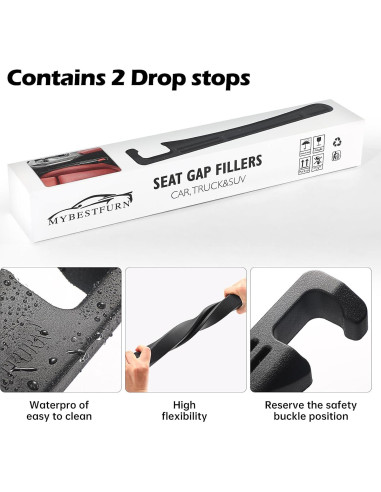 Relleno de Espacio para Asiento de Coche DEWEST - Juego de 2, Ajustable