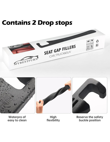 Relleno de Espacio para Asiento de Coche DEWEST - Juego de 2, Ajustable