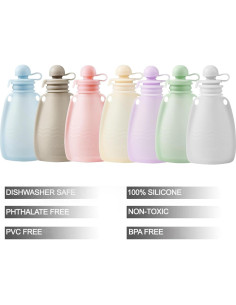 Bolsas de Silicona Reutilizables PandaEar para Bebé - 7 Unidades 150 ml 2