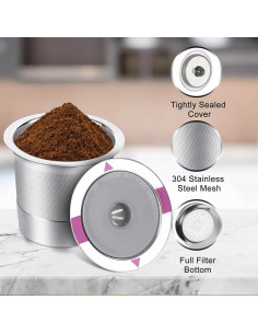 Tazas K reutilizables InwodiTeki para cafeteras Keurig 1.0 y 2.0 2