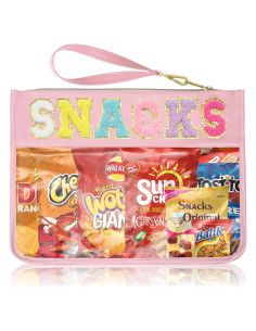 Bolsa de Maquillaje Transparente Siwara 33x24cm Rosa Impermeable