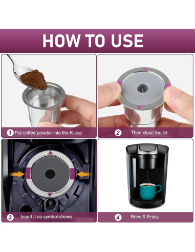 Tazas K reutilizables InwodiTeki para cafeteras Keurig 1.0 y 2.0