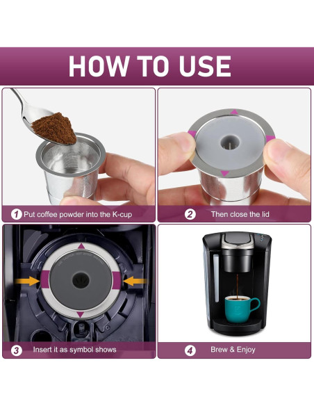 Tazas K reutilizables InwodiTeki para cafeteras Keurig 1.0 y 2.0 Tazas K reutilizables InwodiTeki para cafeteras Keurig 1.0 y 2.0