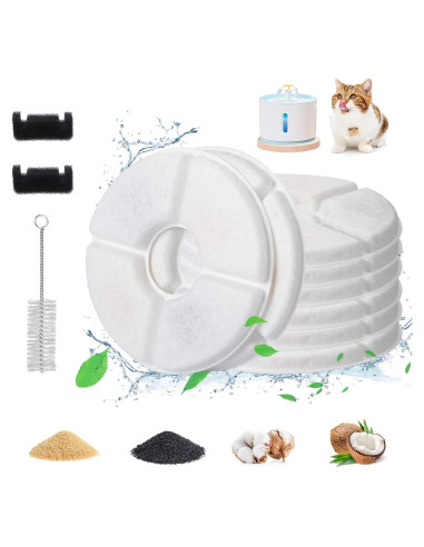 11 Piezas Filtros de Reemplazo Guarm para Fuente de Gato 2.5L