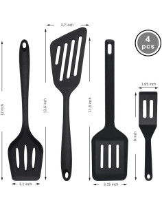 Juego de Espátulas de Silicona Pharamat - 4 Piezas, 30.5 a 34.5 cm 2