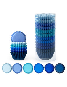 Forros para Cupcakes QIQEE Mini 300 Cuentas Azul Grado Alimenticio