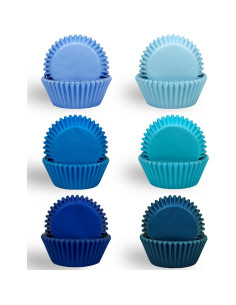 Forros para Cupcakes QIQEE Mini 300 Cuentas Azul Grado Alimenticio 2