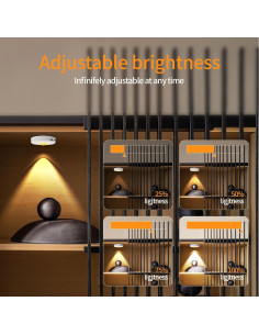 Luces Puck LED Recargables Sin Cable 2200mAh Plata 3PCS 2