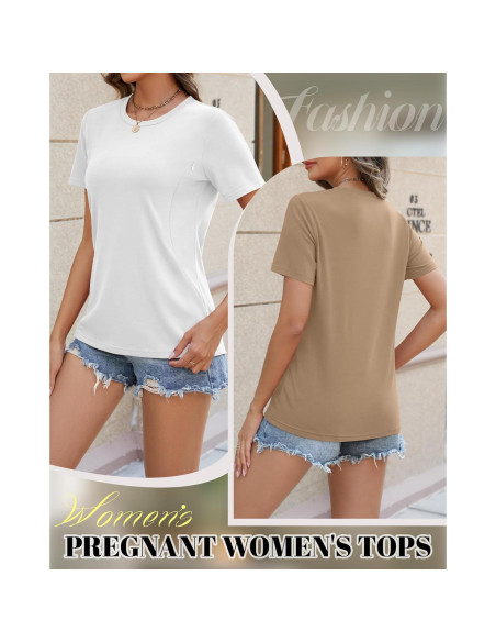 Paquete de 3 Camisetas de Maternidad Algodón X-Large Cremallera Oculta