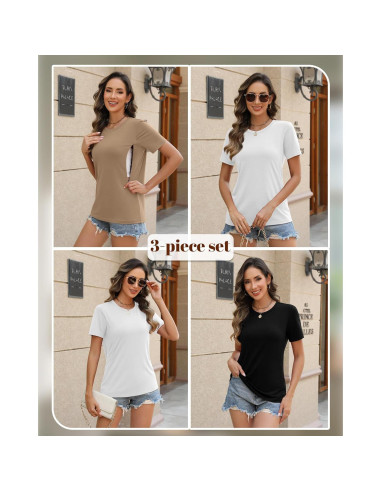 Paquete de 3 Camisetas de Maternidad Algodón X-Large Cremallera Oculta