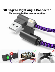 Cable de Carga Lightning 6 pies FOXSEA Trenzado Nylon MFi 2