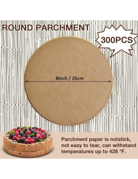 300 Hojas Papel Pergamino Redondo 20 cm Pharamat