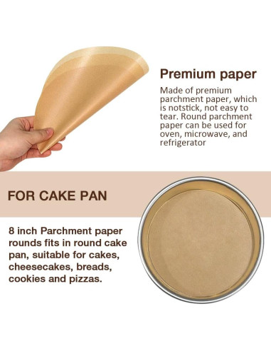 300 Hojas Papel Pergamino Redondo 20 cm Pharamat