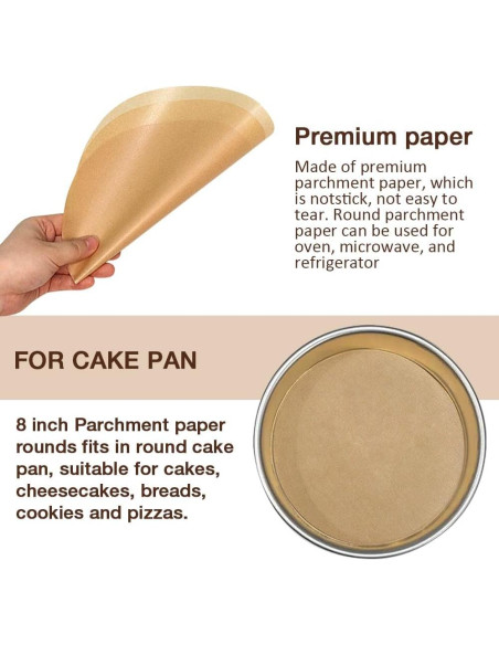 300 Hojas Papel Pergamino Redondo 20 cm Pharamat