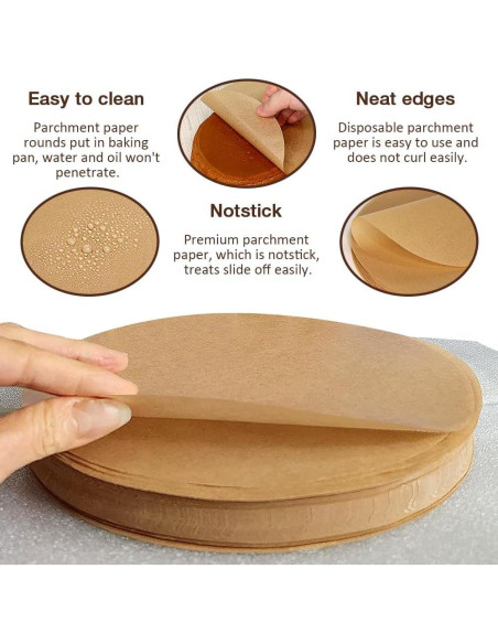 300 Hojas Papel Pergamino Redondo 20 cm Pharamat