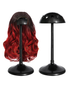Soporte para Pelucas Removible Antideslizante Negro 33cm