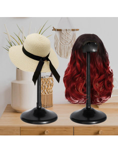 Soporte para Pelucas Removible Antideslizante Negro 33cm 2