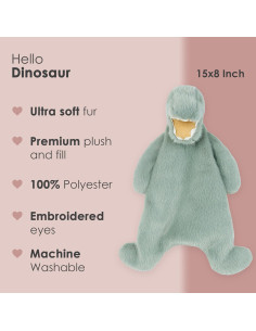 Manta de Seguridad MON AMI Dino Plush Lovey 38.1 cm 2