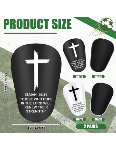 2 Pares Mini Espinilleras Fútbol DERTE 8.5x6 cm Cruz Fe