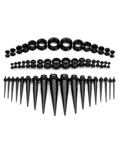 Kit de Estiramiento de Orejas 50pcs CABBE KALLO Silicona y Acrílico