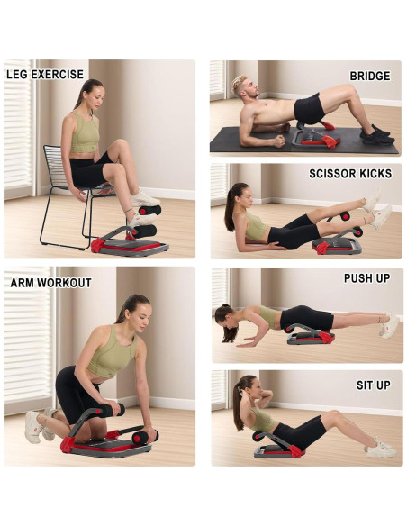 HOTSWEAT Máquina de Abdominales Plegable con 3 Resistencias 150 KG